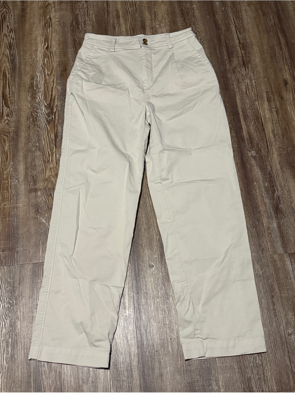 Everlane High Rise Casual Pants Women's 2 Lightweight Office Wear in Off White